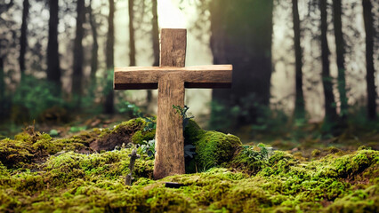 cross on a cemetery