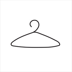 Hanger for clothes vector doodle hand drawn illustration isolated on white