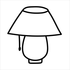 Desktop Lamp vector doodle hand drawn illustration isolated on white