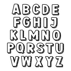 Cute Alphabet Uppercase with Shadow. Lovely letter design for decoration. Vector Illustration about Letter.