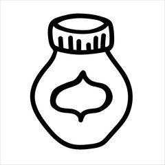 Honey jar doodle vector illustration isolated on white