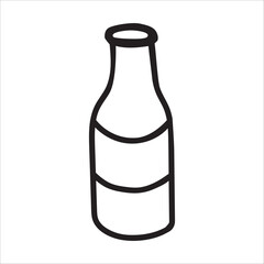Bottle vector doodle hand drawn illustration isolated on white