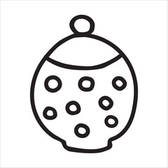 Sugar jar doodle vector illustration isolated on white
