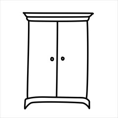 Wardrobe vector doodle hand drawn illustration isolated on white