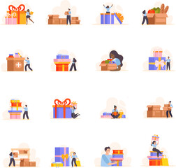People Boxes Icons Collection
