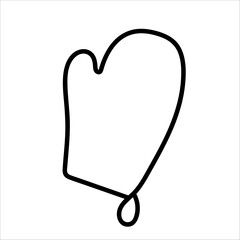 Kitchen mitten vector doodle hand drawn illustration isolated on white