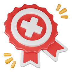 reject badge 3d icon illustration