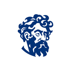 simple greek man character logo vector illustration template design