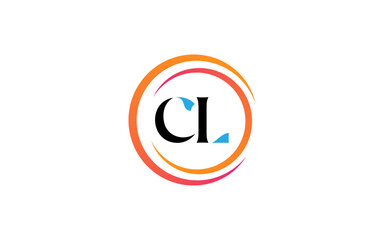 CL  logo. CL latter logo with double line.CL  latter. CL logo for technology, business and real estate brand