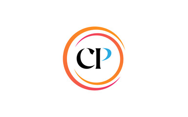 CP  logo. CP latter logo with double line. CP  latter. CP logo for technology, business and real estate brand
