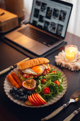 breakfast sandwich Avocado Fried Eggs with Bacon