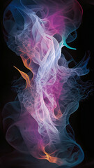 Color smoke abstract background. Cold and hot contrast. Defocused blue red contrast. Vapor floating cloud texture. Generative AI