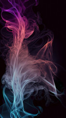 Color smoke abstract background. Cold and hot contrast. Defocused blue red contrast. Vapor floating cloud texture. Generative AI