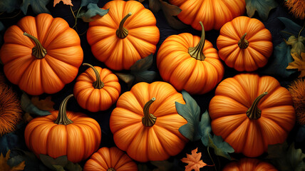 Pumpkin background for thanksgiving. Generative Ai