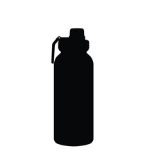 Plastic water bottle with handle silhouette, sport, fitness water bottle icon