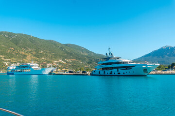 landscape in the city of Vasiliki with its turquoise sea in the south of the island of Lefkada. Greece © unai