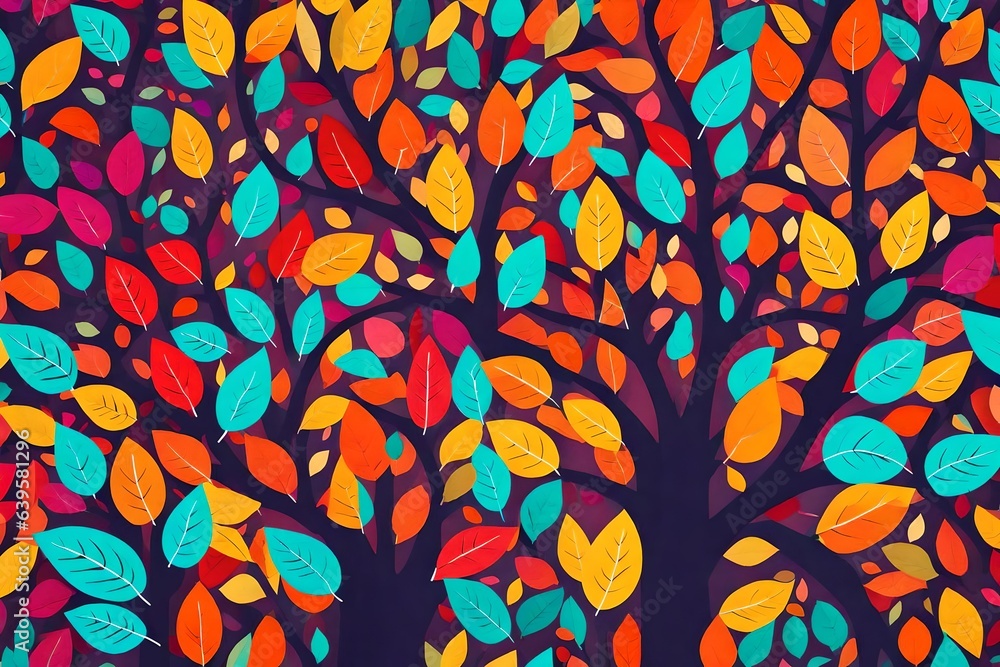 Poster seamless pattern with leaves generated ai