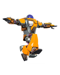 giant robot is floating