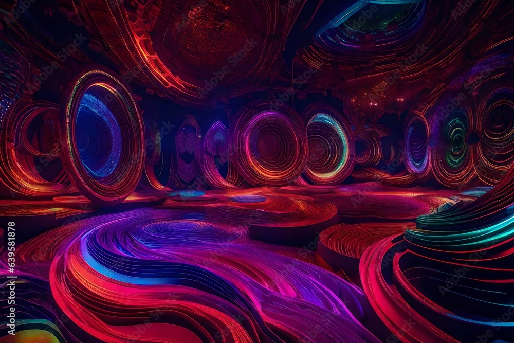 Aufkleber abstract background with circles generated ai