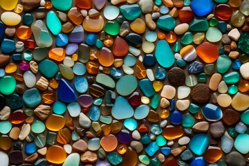 Fototapeta na wymiar background of colorful stones Generated Ai