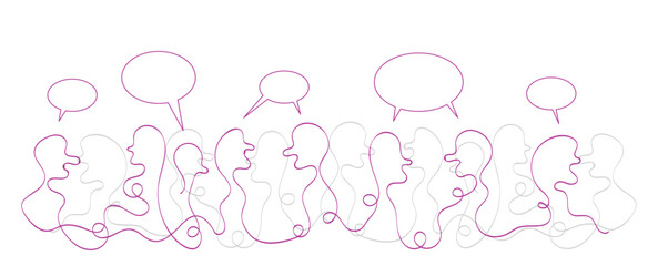 gente, persone, linea continua, stilizzato, semplice,