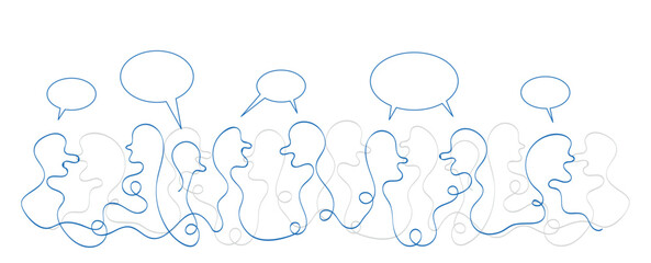 gente, persone, linea continua, stilizzato, semplice,