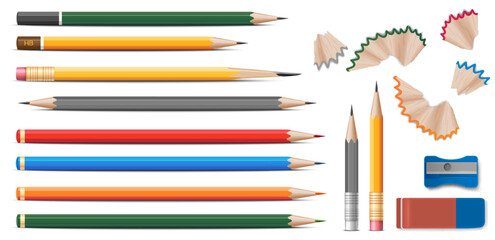 Colored Pencils Realistic Set