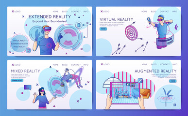 Cyberspace Banners Set