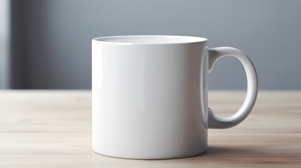 white cup on wooden background