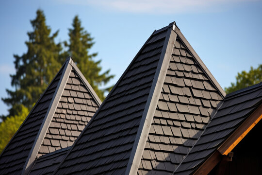 Roof of a house made of modern materials close-up