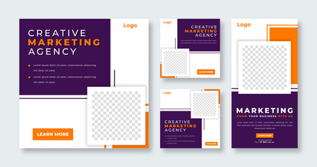 Creative Marketing Agency Social Media Post for Online Marketing Promotion Banner, Story and Web Internet Ads Flyer