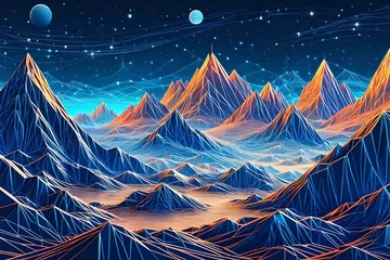 Peel and stick wall murals Mountains abstract background with mountains generated by AI technology