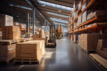 Lumber warehouse for construction in a shopping center