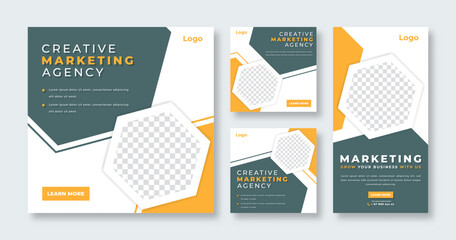 Creative Marketing Agency Social Media Post for Online Marketing Promotion Banner, Story and Web Internet Ads Flyer