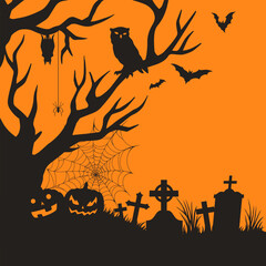 Halloween holiday night colorful poster