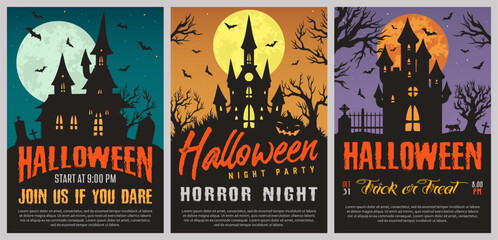 Halloween party colorful set stickers