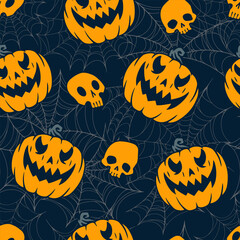 Halloween pumpkin seamless pattern colorful