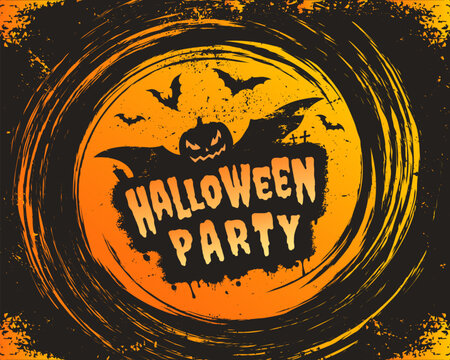 Happy Halloween party colorful banner