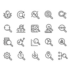  Search and Media Icons vector design