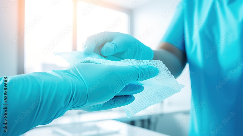 Poster scientist working in laboratory. generative ai