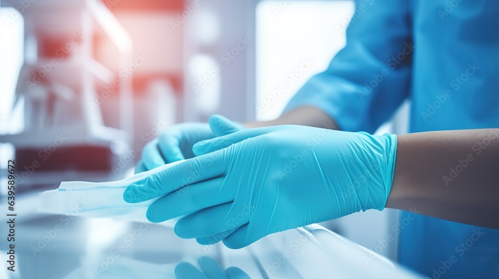 Poster scientist working in laboratory. generative ai