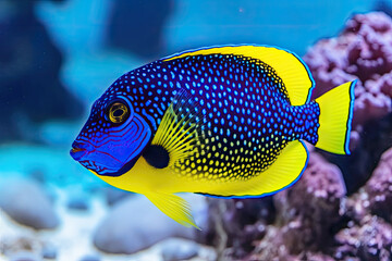Dory fish swimming between sea corals, Ecosystem and environment conservation