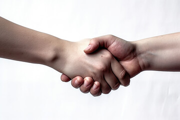 Business partners shaking hands isolated on white background, People Connection, Deal, partnership Concept