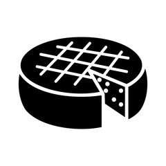 Head hard cheese with a slice cut out vector icon