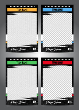 Hockey Player Trading Card Frame Border Template