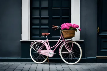Foto op Plexiglas Fiets bicycle with flowers