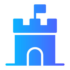 sand castle gradient icon