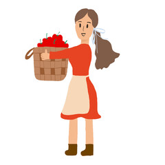girl with a basket of fruit