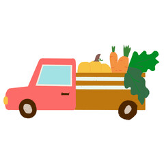 truck with vegetables