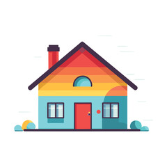 3d flat vector house home real estate logo illustration vector rental property coloring book page